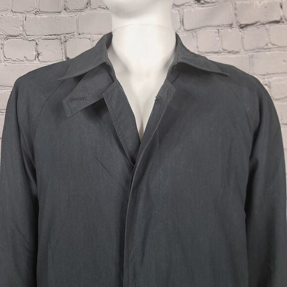 Saks Fifth Avenue Navy Lined Microfiber Over Coat, 42R - Picture 1 of 8